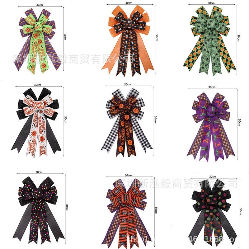 Хэллоуин гирлянда лук большой Хэллоуин лук дерево украшения черный буйвол тыквы Призрак шаблон