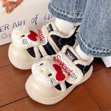 可爱卡通凯蒂猫厚底保暖东北棉鞋2025秋冬新款百搭防滑雪地靴棉鞋