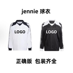 jennie同款长袖休闲运动V领球衣秋季新款男女同款潮流上衣T恤