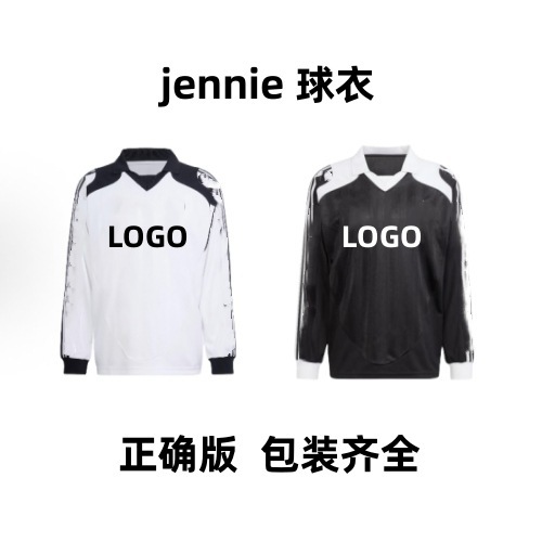 jennie同款长袖休闲运动V领球衣秋季新款男女同款潮流上衣T恤|undefined