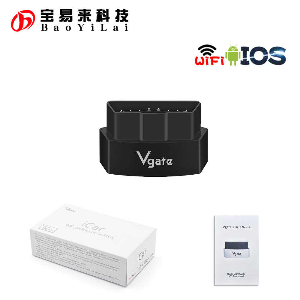 ICar3 无线 wifi mini OBD2 elm327 支持安卓 IOS 黑色 icar 3代