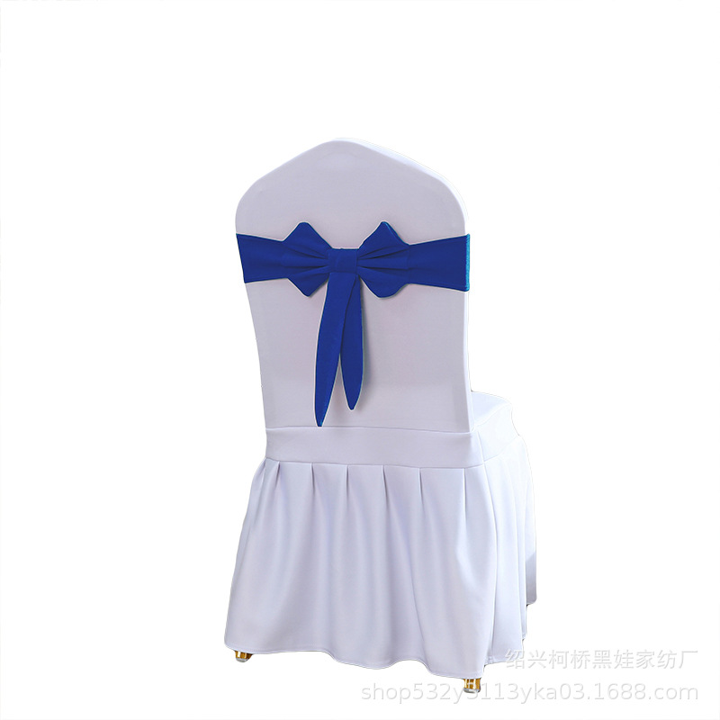 No-tie elastic chair back decoration wedding hotel chair cover bow banquet chair cover elastic chair back flower strap
