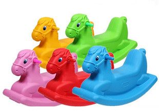 Kindergarten Trojan Horse Children Rocking Horse Anti-fall Plastic Rocking Horse Anti-rollover Outdoor Toys for Infants and Babies
