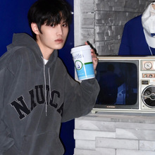 高品质NAUTI长谷川大logo徽标刺绣重磅水洗连帽卫衣宽松男女帽衫