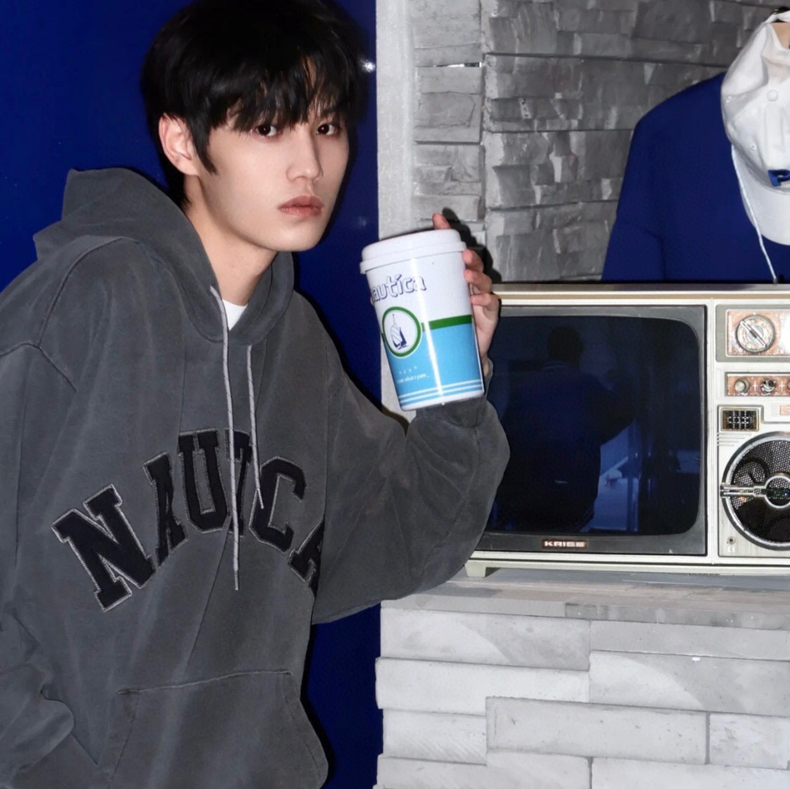 高品质NAUTI长谷川大logo徽标刺绣重磅水洗连帽卫衣宽松男女帽衫