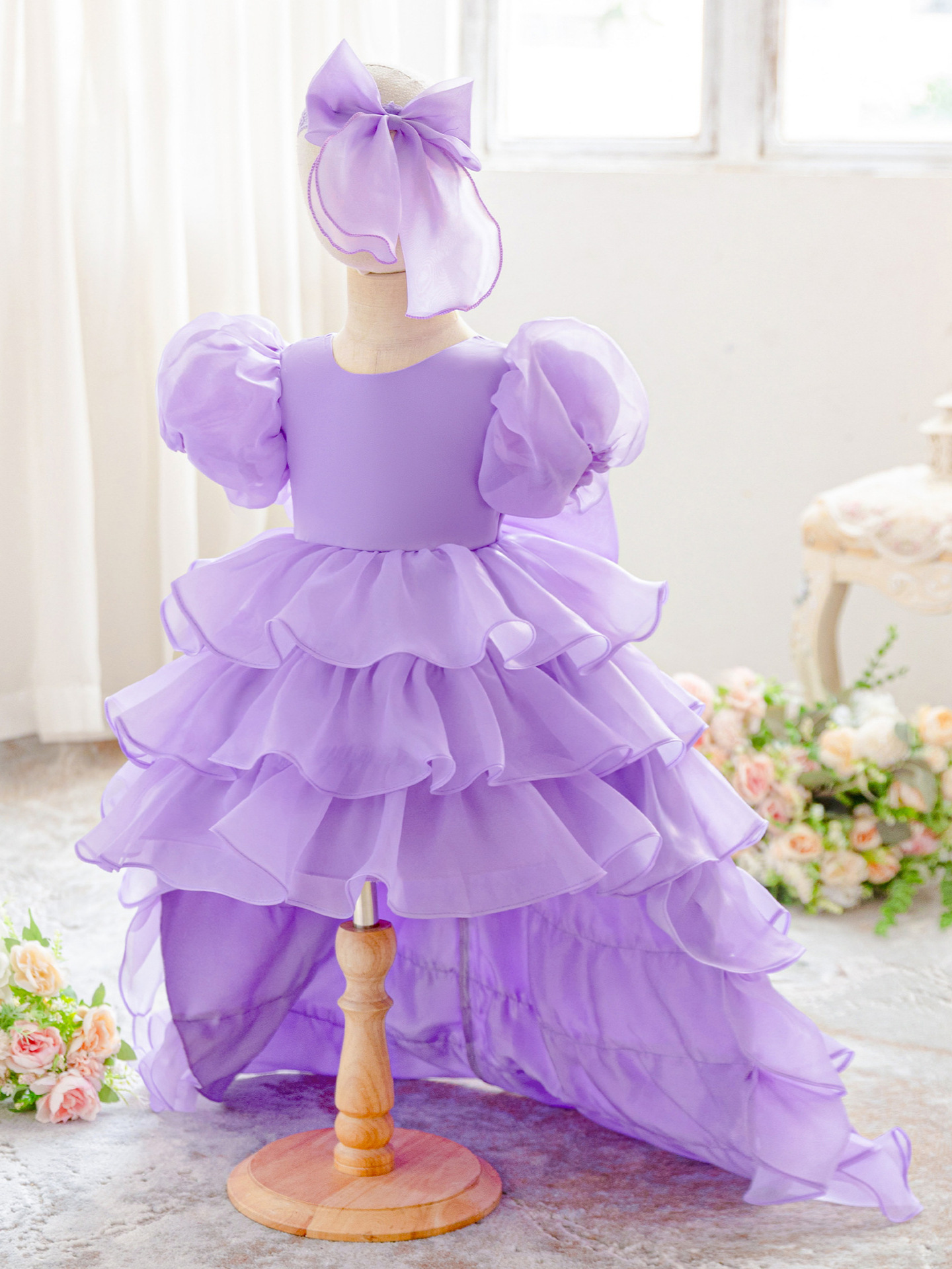 Nuevo vestido de noche de niñas pastel vestido de trailing vestido de oganza vestido de cumpleaños de niñas vestido de niños vestido