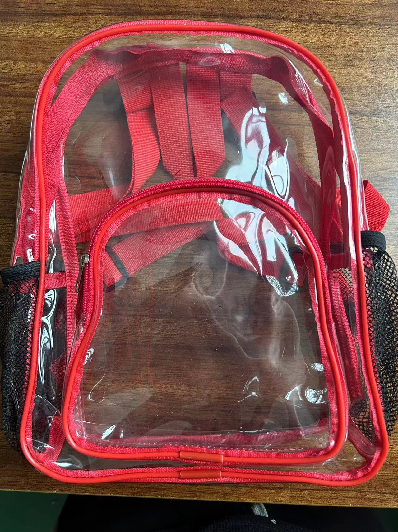 Amazon transfronteriza de PVC transparente mochila hombre y mujer estudiante al aire libre portátil de gran capacidad Mochila deportiva de moda