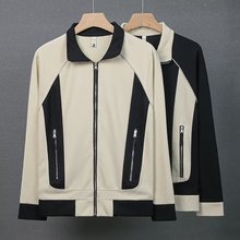 新款日系潮流个性运动夹克男秋拼接撞色拉链口袋男宽松百搭外套潮