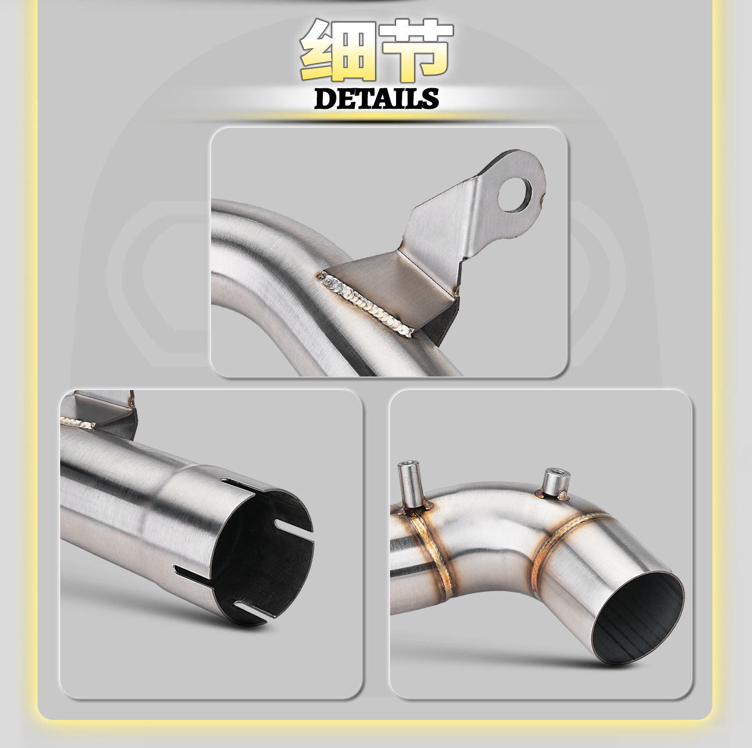 BMW F750/850GS Motorcycle Modified Exhaust Pipe, Stainless Steel/Titanium Alloy Mid-section, Non-Destructive Installation