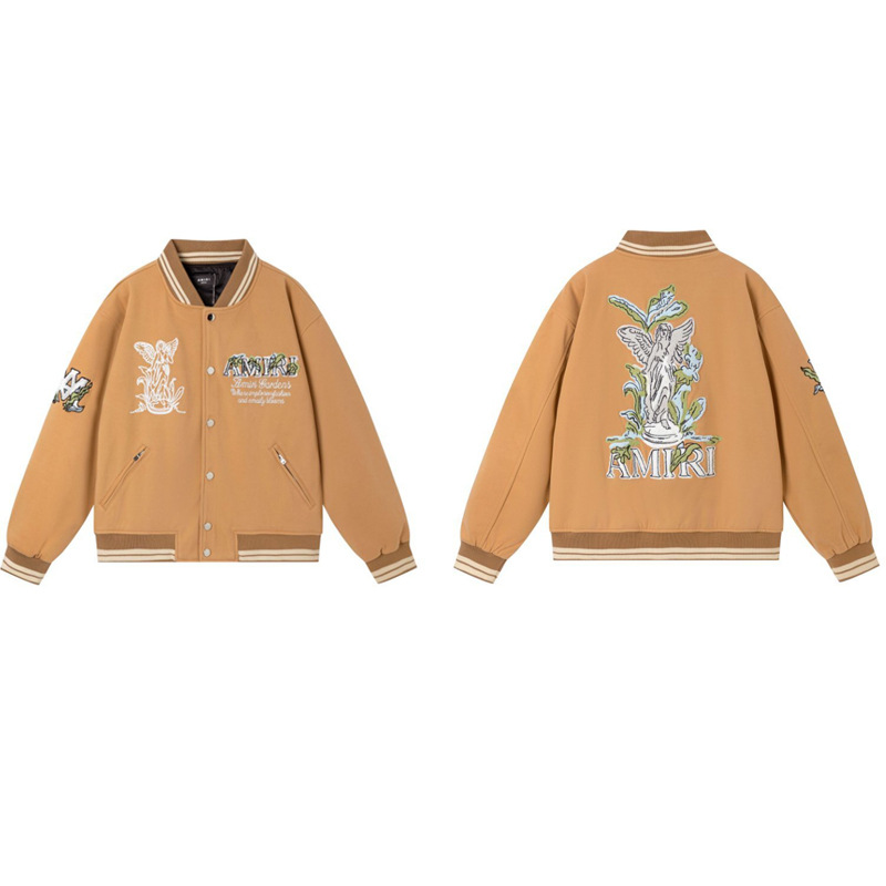 Versión correcta JBAMIRI hueso bordado impresión piloto chaqueta casual de los hombres y las mujeres uniforme béisbol invierno