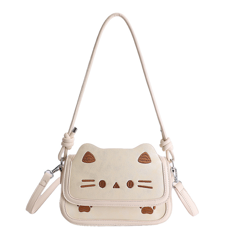 Coreano lindo gato de dibujos animados bolso de mano mujer 2026 nuevo nicho estilo universitario lindo bolso de hombro pequeño image 8