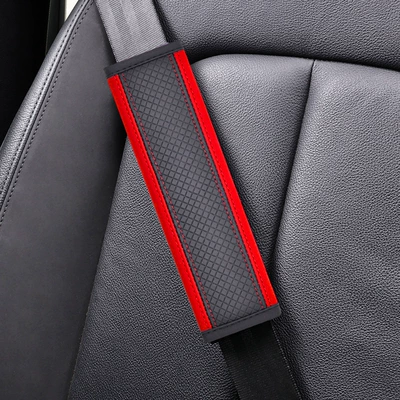 shoulder protective cover interior safety – Seat belt shoulder pad - ddjy-rhombus-shoulder-pad-single-black-and-red-24cm