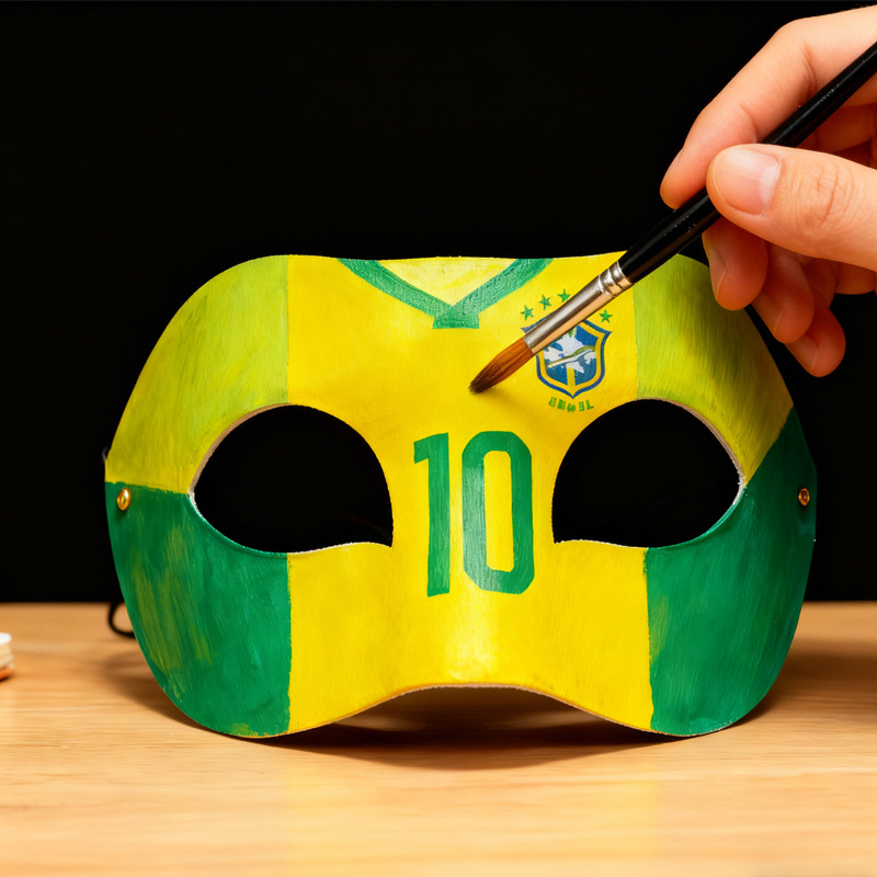 Amazon pintado a mano mascaras de gato DIY mitad cara venecia Copa del mundo de fútbol pintado máscaras de pulpa infantil TK