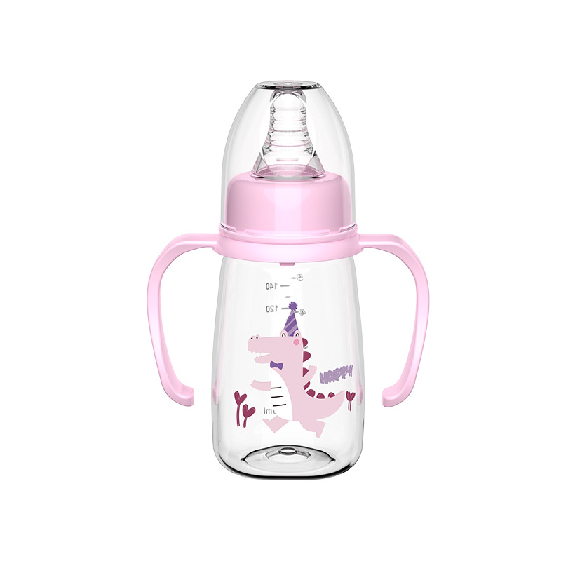 Hermoso niño en inglés biberón en caja pp biberón anti-caída con biberón de escala artefacto de destete para niños