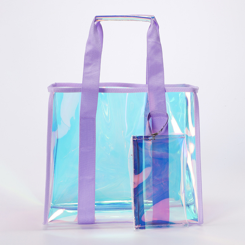 Amazon láser colorido transparente bolsa de gran capacidad bolsa de playa bolsa de damas almacenar vacaciones en la playa nadar