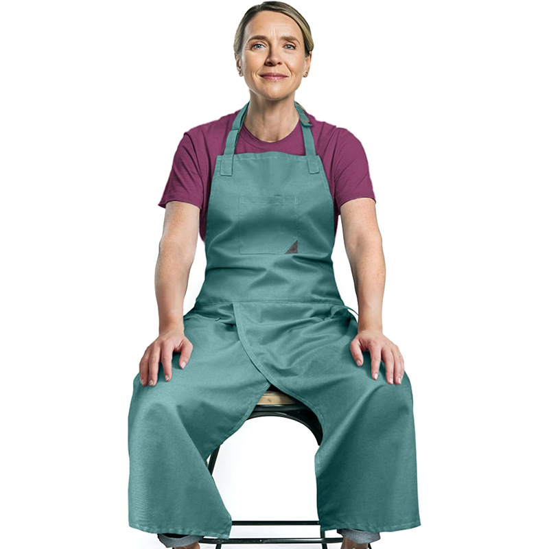 Delantal de nailon transfronterizo, logotipo personalizado, pantalones de pierna dividida, ropa de trabajo de cerámica, delantal impermeable, personalizado al por mayor