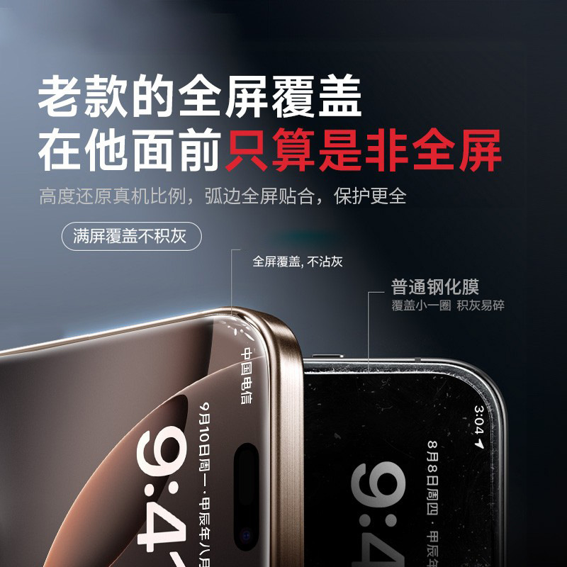 AR康寧強化膜適用リンゴ16promax指紋防止反射保護膜15pro携帯電話|undefined