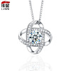 Necklace, zirconium, pendant, four-leaf clover, diamond encrusted, European style, wholesale