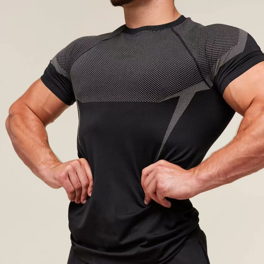 Men's Fitness T-Shirt Spring Summer Seamless Venom Fashion Quick Drying Breathable Oversized Short Sleeve American Style_voghion.com