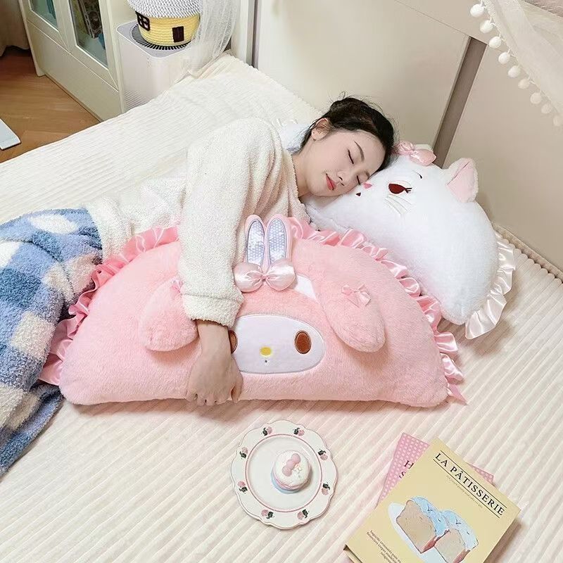 New cute My Melody rabbit plush toy pillow, comfortable pillow for students' lunchtime rest, gift for girls