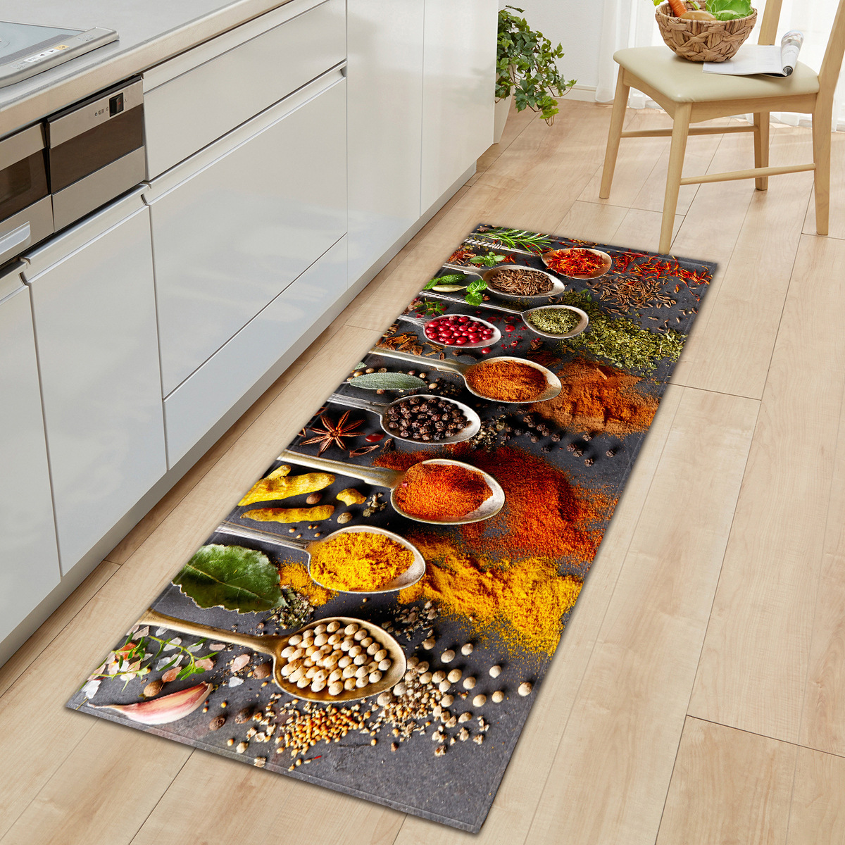 Vintage Nordic Boho Kitchen Rug, Absorbent Floor Mat For Hallway_voghion.com
