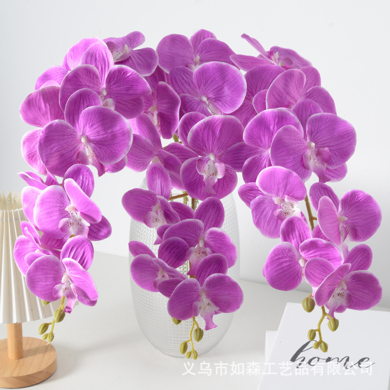 Simulación de flores 9 películas orquídeas mariposa 3D sensación de boda de alto nivel de diseño de flores artificiales flores falsas