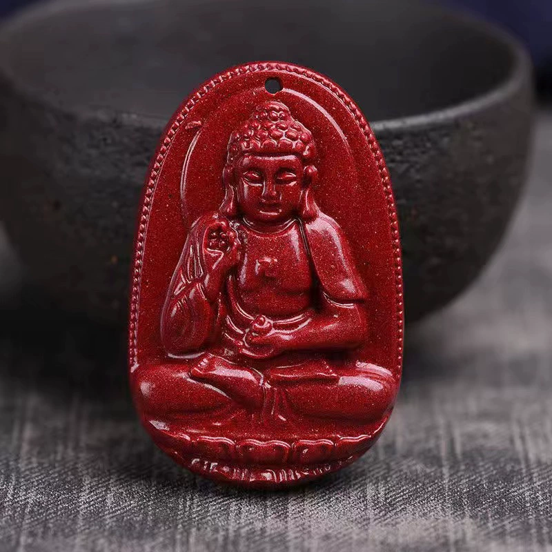 Natural ore, pendant for men and women, necklace, cinnabar, Chinese horoscope