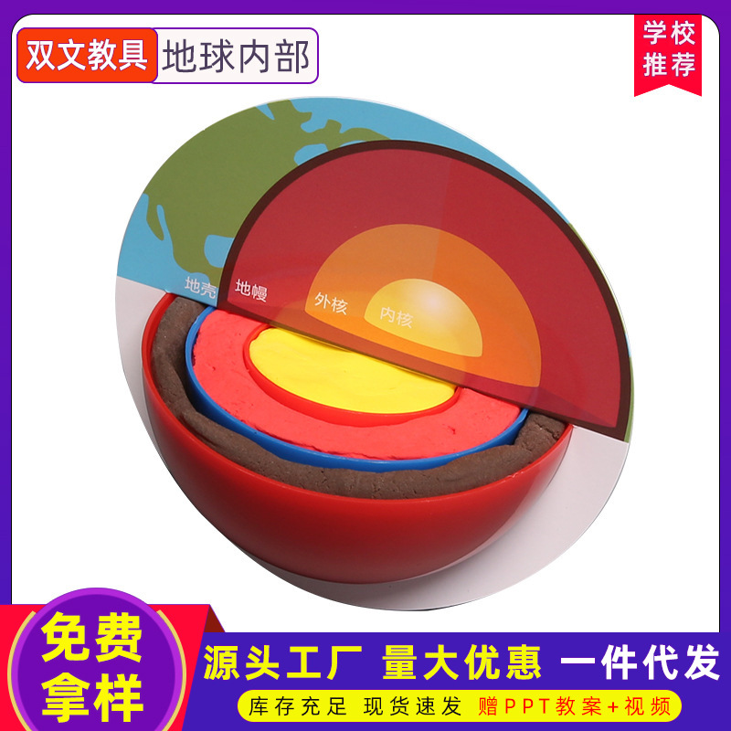 estructura interna de la tierra corteza núcleo de la tierra juegos de experimento científico para niños juguetes de vapor tecnología pequeñas ayudas didácticas