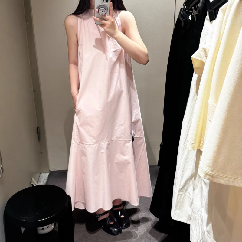 Cs Women's Standard Fit Sleeveless Mid-Length Dress Black Skirt 2026 Summer New Product 1327419001 Cs Women's Standard Fit Sleeveless Mid-Length Dress Black Skirt 2026 Summer New Product 1327419001