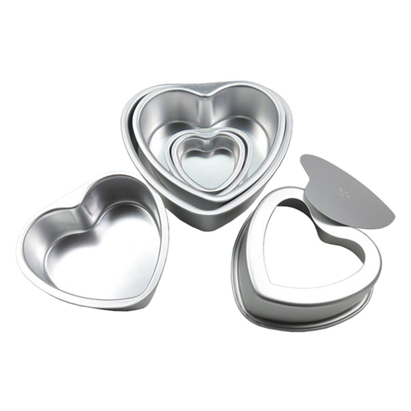 Xincheng engrosada de 3 pulgadas de 4 pulgadas de 5 pulgadas de 6 pulgadas de 7 pulgadas de 8 pulgadas de 10 pulgadas de fondo vivo en forma de corazón molde de fondo sólido molde de pastel para hornear