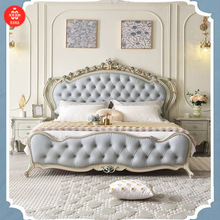 法式轻奢高端组合套装美式实木床双人床欧式大床法式现代家居家具