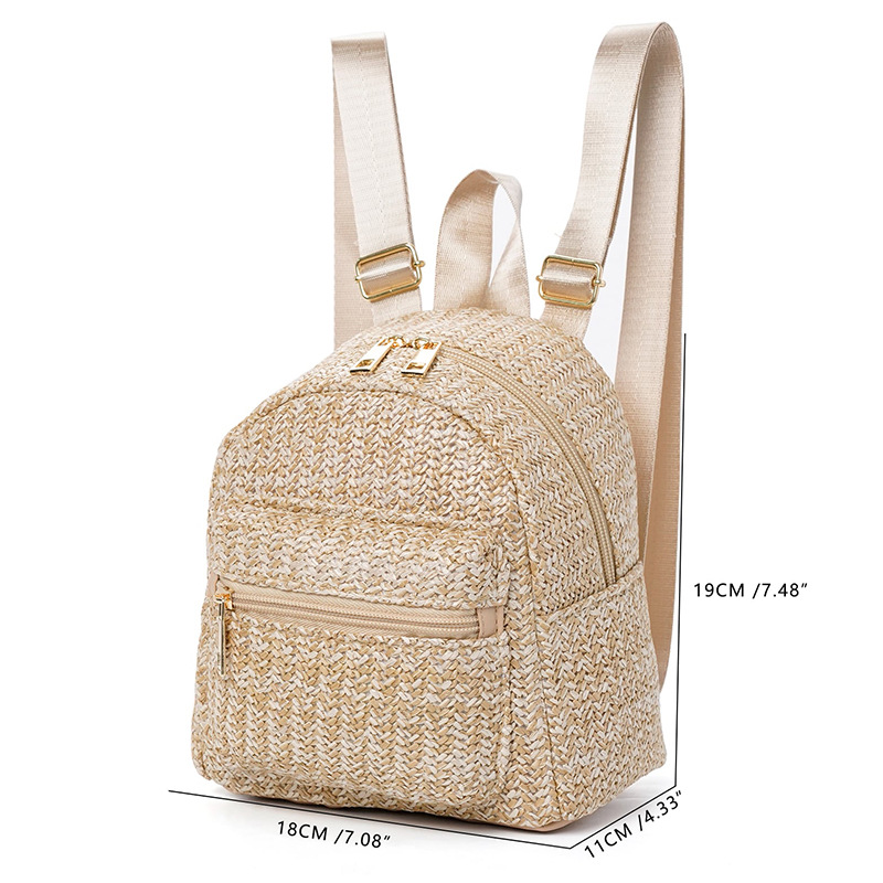 Casual Personalized Straw Backpack display picture 3