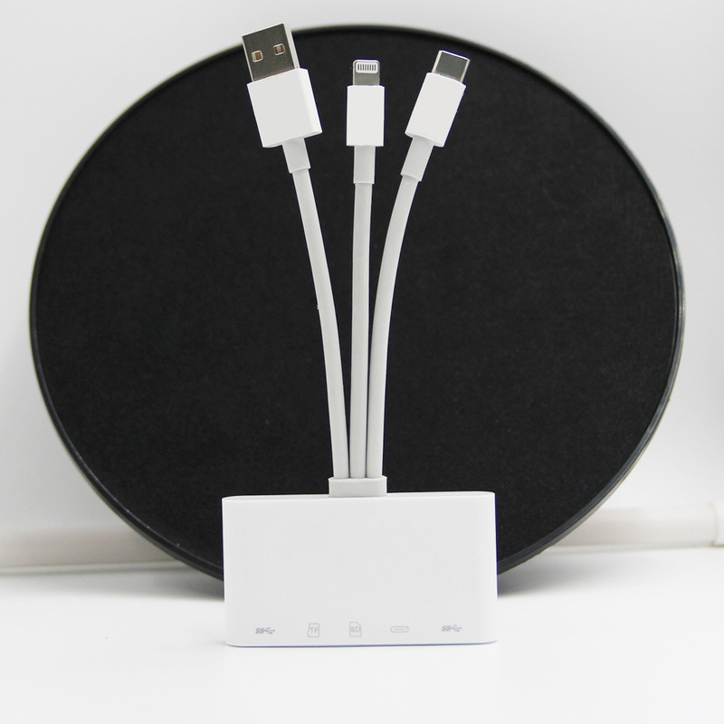 Multifunctional Three Line Card Reader Suitable for Apple Android Type-C Adapter Sd Camera Card Reader