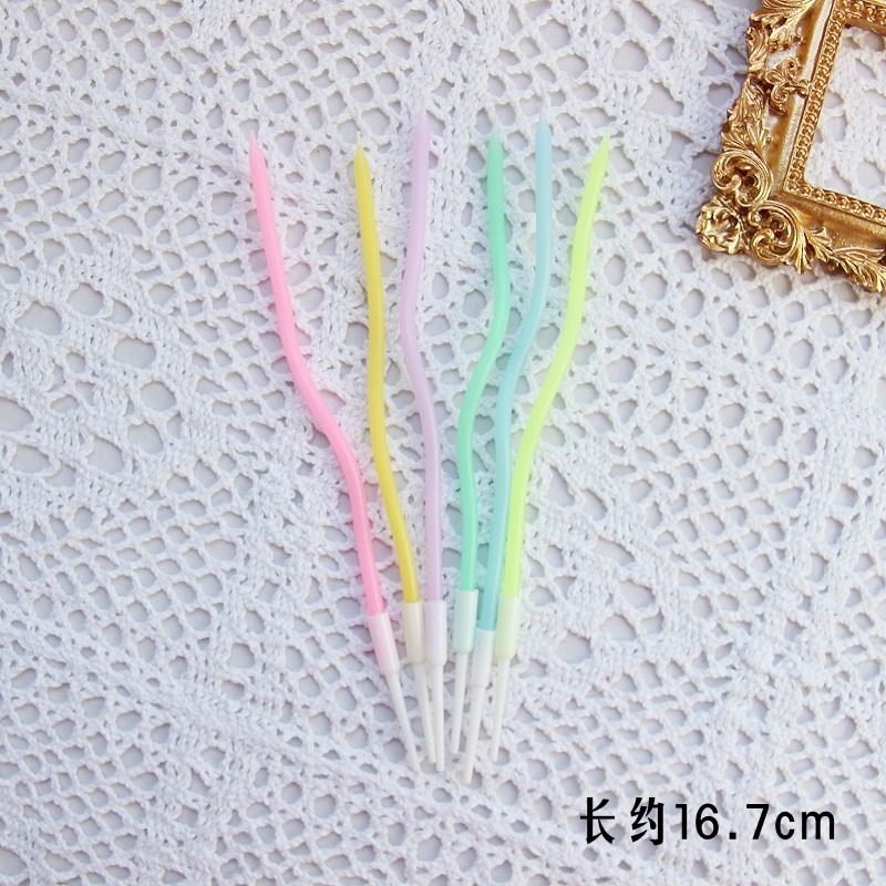 Celebridades de Internet decoración de pastel de cumpleaños vela curva hilo galvanizada de fiesta retro