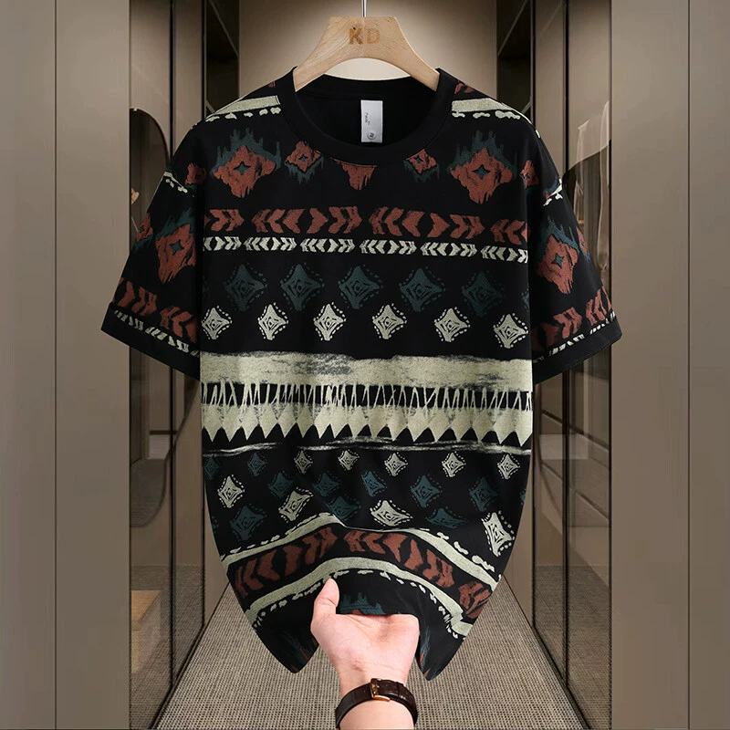 1198 Новая летняя свободная футболка с короткими рукавами, мужская модная модная дышащая рубашка