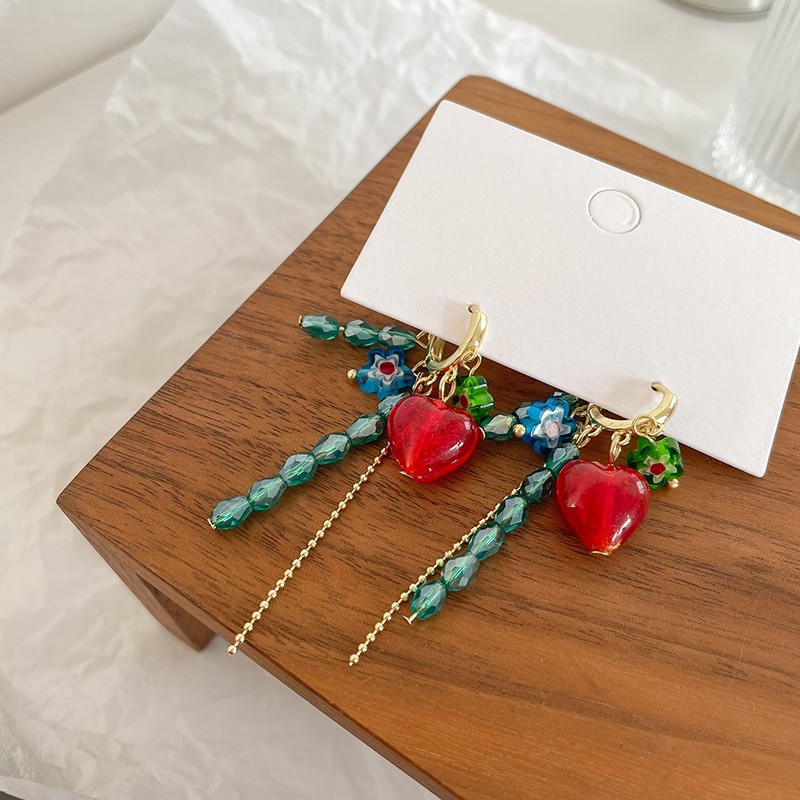 1 Paar Mode Bogenknoten Legierung Glas Perlen Überzug Frau Ohrclips Ohrringe display picture 2