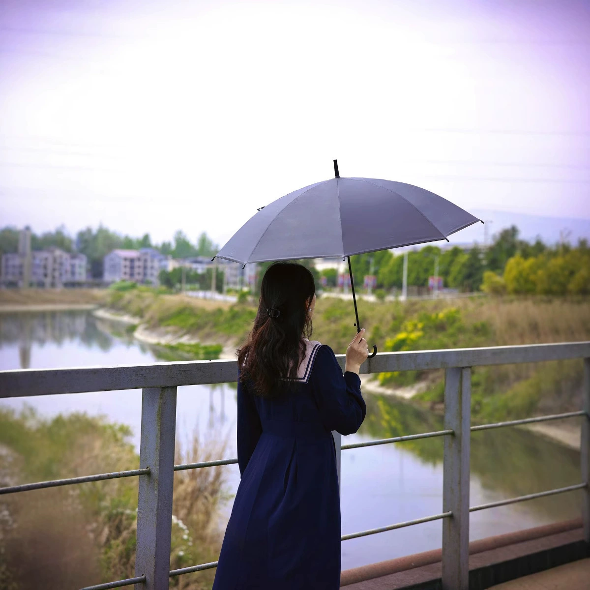 Automatic plastic high quality umbrella solar-powered