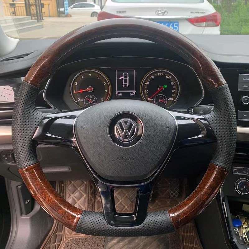 Volkswagen Lavida Steering Wheel Cover Leather Hand-stitched Tuguan L Tuyue Santana Sagitar Lingdu Magotan Tanyue Baolai
