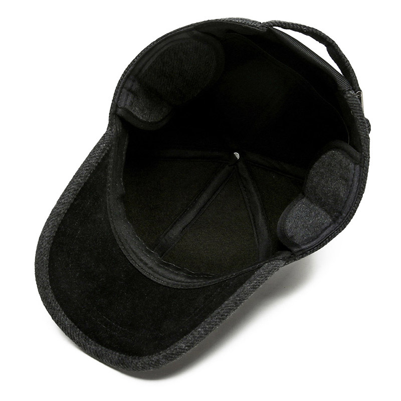 Cappellino da baseball in lana con paraorecchie per uomo_voghion.com