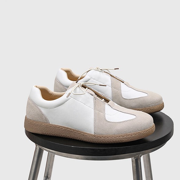 Trendy Summer Breathable German Training Shoes for Men, Lace-Up Flat Sneakers, Men's Commuter Casual Shoes, Retro Round-Toe Classic Men's Shoes