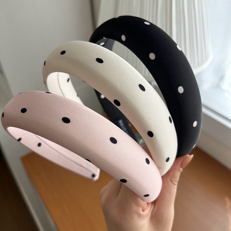 140g Weight Hair Band Hair Accessories Type Vintage Style Simple Style Women's Polka Dots Satin Hair Band