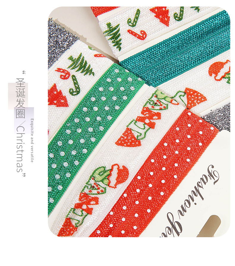 9g Weight Festival Occasion Women'S Gender Christmas Style Christmas Headband Hair Accessories Knotted Hair Rope Christmas Set 2