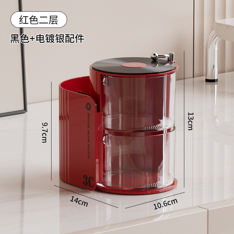 La Caja de almacenamiento de polvo gira a prueba de polvo, la Mesa de belleza, los huevos, el colchón de aire, la cómoda, el cepillo de maquillaje de lápiz labial de varias capas y el estante de objetos.