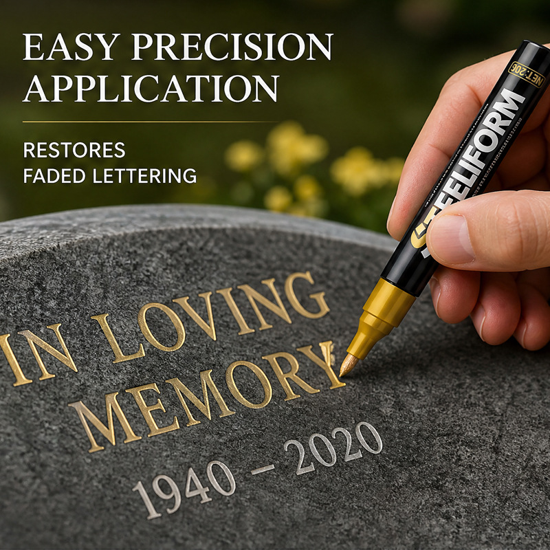 Cross-Border Best-Selling Tombstone Paint Repair Pen, Waterproof, Non-Fading, Tombstone Marking Pen