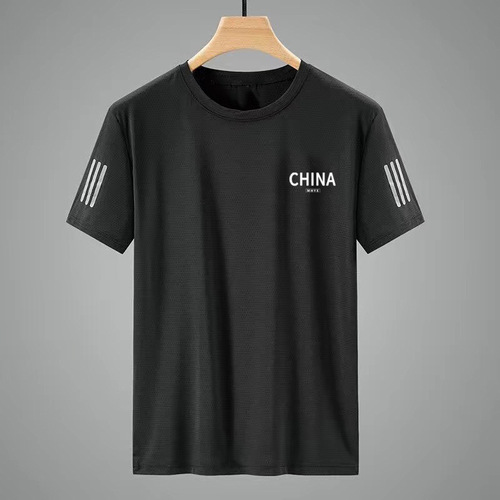 Summer Men's Ice Silk Mesh Short Sleeve T-Shirt for Men Loose Solid Color Half-Sleeve Plus Size Simple Stylish Basketball Top Trendy