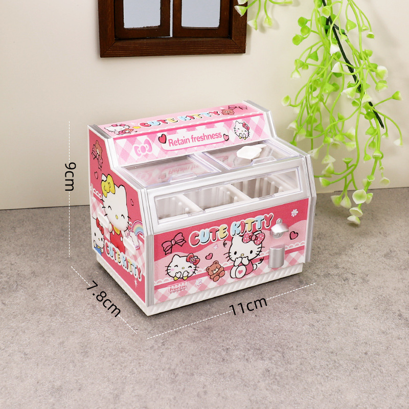 マグネット冷蔵庫は横型の冷凍庫を貼っています。