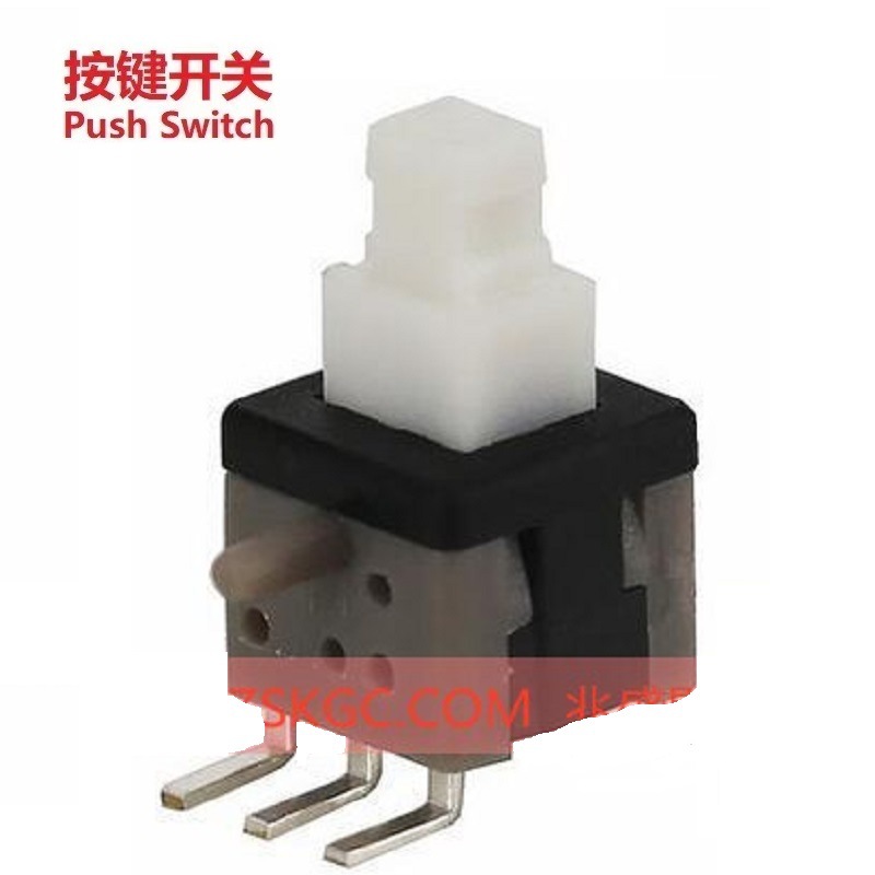 侧按自锁开关带柱子-卧式侧面按键开关带固定住-侧按自锁开关