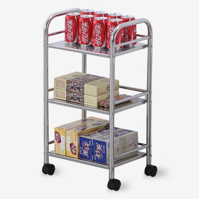 厂家直销加厚不锈钢无磁餐车酒店商用餐厅移动小推车三层收碗车收