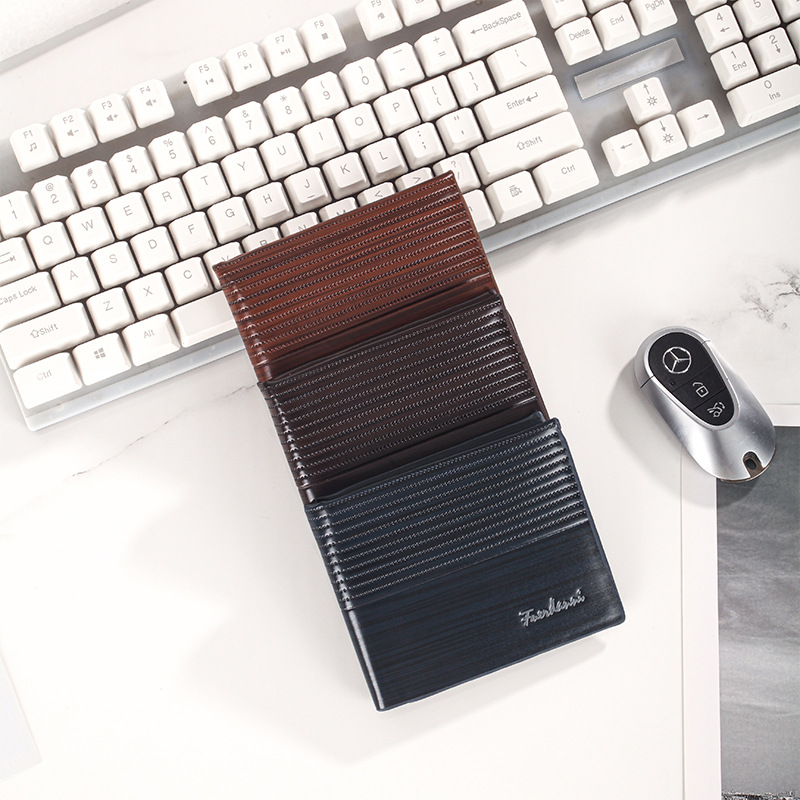 Cartera para hombre, moda corta, posición de múltiples tarjetas, wallet men, billetera europea y americana, la fábrica puede almacenar bolsas antirrobo