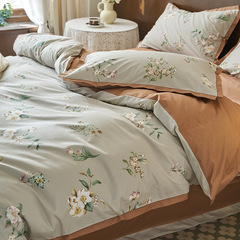 Quality 50-count printed cotton four-piece set pastoral style cotton sheets small fresh quilt cover bedding bed